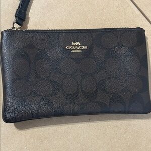 Coach Signature Black Wristlet Clutch